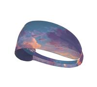 YTUOPWE Fascia elastica colorata per esercizi con immagine di cieli sportivi, per uomini e donne, morbida, ad asciugatura rapida