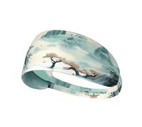 YTUOPWE Fascia elastica per esercizi con immagine di paesaggio tranquillo, per uomini e donne, morbida, ad asciugatura rapida