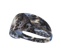 YTUOPWE Fascia elastica per esercizi con leopardo delle nevi sulla montagna, per uomini e donne, morbida, ad asciugatura rapida