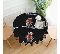 YTUOPWE Grizzly - Tovaglia decorativa rotonda con orsetto che si scia, 152,4 cm, per interni ed esterni, sala da pranzo, feste, matrimoni