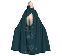 YTUOPWE Halloween adulto mantello con cappuccio Moon Dente di leone Immagine confortevole e morbida con tesa larga adatto per feste di ballo e raduni