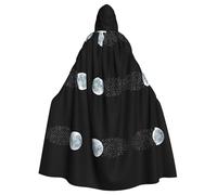 YTUOPWE Halloween adulto mantello con cappuccio Starry Moon Immagine confortevole e morbida con tesa larga adatto per feste di ballo e raduni