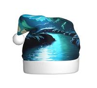 YTUOPWE Il cappello di Natale con immagine della grotta della luna dell'acqua per adulti è morbido e leggero