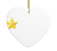 YTUOPWE L'abbagliante ciondolo a forma di stella a cinque punte in ceramica con immagine di amore di Natale con corda metallica dorata per appendere facilmente la decorazione