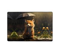 YTUOPWE Little Fox Hiding from the Rain Picture - Tappeto in tessuto di flanella per soggiorno, ufficio, tavolino da caffè, letto, balcone, 152,4 x 99,1 cm