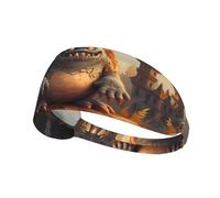 YTUOPWE Monster on the Stone Pier Picture - Fascia elastica per esercizi, per uomini e donne, morbida, ad asciugatura rapida