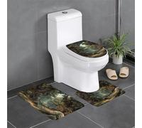 YTUOPWE Set di tre tappetini antiscivolo in flanella 61 x 40,6 cm, immagine di foresta antica spettrale, spesso e confortevole per bagno, cucina e WC