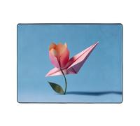 YTUOPWE Tappeto antiscivolo 160 x 121,9 cm Aerei di carta in fiori Immagine buon assorbimento d'acqua adatto per cucina, bagno e soggiorno