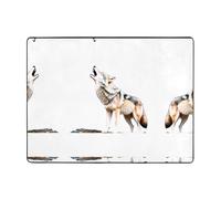 YTUOPWE Tappeto antiscivolo 160 x 121,9 cm Il lupo solitario Immagine buon assorbimento d'acqua adatto per cucina, bagno e soggiorno