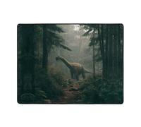 YTUOPWE Tappeto antiscivolo 160 x 122 cm Grande dinosauro nella foresta Immagine buon assorbimento d'acqua adatto per cucina, bagno e soggiorno