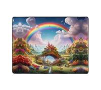 YTUOPWE Tappeto antiscivolo 160 x 122 cm Little World Under the Rainbow Picture buon assorbimento d'acqua adatto per cucina, bagno e soggiorno