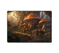 YTUOPWE Tappeto con immagine del mondo dei funghi, 203 x 147 cm, tappeto per soggiorno, ufficio, tavolino da caffè, letto, balcone, morbido, soffice, assorbe l'acqua, durevole