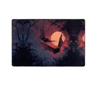 YTUOPWE Tappeto in tessuto di flanella con immagine di pipistrelli nel buio, 152,4 x 99,1 cm, tappetino per soggiorno, ufficio, tavolino da caffè, letto, balcone