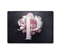 YTUOPWE Tappeto rosa con immagine lettera p, 203 x 147 cm, per soggiorno, ufficio, tavolino da caffè, letto, balcone, morbido, soffice, assorbe l'acqua, durevole