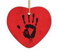 YTUOPWE The Mark of Terror Picture Christmas Ceramic Love Pendant con corda metallica dorata per appendere facilmente la decorazione