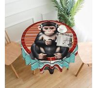YTUOPWE The Silent Monkey Pattern Round Decorative Tovaglia 152,4 cm per interni ed esterni, cene, feste, matrimoni