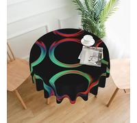 YTUOPWE Tovaglia decorativa rotonda con motivo a vortici a tre colori, 152,4 cm, per interni ed esterni, sala da pranzo, feste, matrimoni