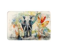 YTUOPWE Zerbino 40,6 x 61 cm Elefanti che mangiano foglie immagine assorbente antiscivolo per porte d'ingresso, ingressi e bagni
