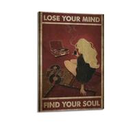 YTWRGWERR Lose Your Mind Find Your Soul Poster estetico da parete decorativo vintage su tela per soggiorno e camera da letto (20 x 30 cm) con cornice