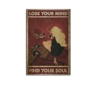 YTWRGWERR Lose Your Mind Find Your Soul Poster estetico da parete decorativo vintage su tela per soggiorno camera da letto 20 x 30 cm, senza cornice, stile