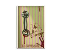YTWRGWERR Poster decorativo da parete con scritta in inglese "She Wants Revenge", stampa artistica da parete, stile vintage, per soggiorno, camera da letto, 60 x 90 cm, senza cornice