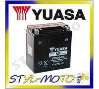 YTX16-BS BATTERIA ORIGINALE YUASA CON ACIDO KAWASAKI VN 1600 CLASSIC TOURER 2006