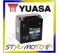 YTX16-BS BATTERIA ORIGINALE YUASA CON ACIDO PIAGGIO MP3 LT 400IE TOURING 2012