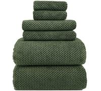 YTYC Asciugamani, 90 x 200 cm, asciugamani da bagno oversize per adulti, set di asciugamani da bagno extra large, super morbidi, altamente assorbenti, in microfibra, 80% poliestere (verde oliva, 6
