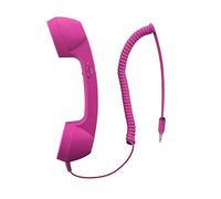 YTYKINOY Ricevitore per telefono con microfono e altoparlante retrò, 3,5 mm, per iPhone, iPad, telefoni cellulari, smartphone (rosa acceso)