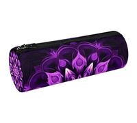 YTYVAGT Astuccio estetico,Astuccio per matite,Viola Mandala Skull Fiore,Scatola di matita