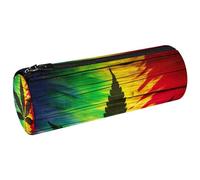 YTYVAGT Astuccio estetico,Sacchetto di matita,Bandiera astratta foglia di legno colorata,Scatola di matita
