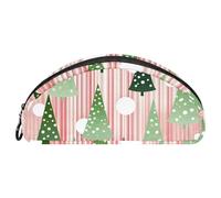 YTYVAGT Astuccio per matite,Piccolo astuccio,Alberi a strisce di Natale neve,Penna Pouch