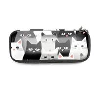 YTYVAGT Astuccio per matite,Piccolo astuccio,Simpatico gatto bianco e nero,Penna Pouch