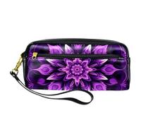YTYVAGT Astuccio per matite,Piccolo astuccio,Viola Mandala Skull Fiore,Penna Pouch
