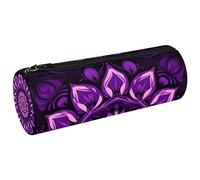 YTYVAGT Astuccio per matite,Piccolo astuccio,Viola Mandala Skull Fiore,Penna Pouch
