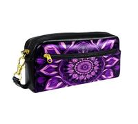 YTYVAGT Astuccio per matite,Piccolo astuccio,Viola Mandala Skull Fiore,Penna Pouch