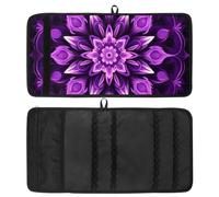 YTYVAGT Astuccio per matite,Piccolo astuccio,Viola Mandala Skull Fiore,Penna Pouch