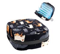 YTYVAGT Borsa mestruale,Sacchetto di immagazzinaggio del tovagliolo sanitario,Cute Cats Kittens Fish Bones,Tampon Bag per borsa