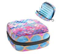 YTYVAGT Borsa mestruale,Sacchetto di immagazzinaggio del tovagliolo sanitario,Scaglie di sirena dell'acquarello,Borsa del tampone per la borsa