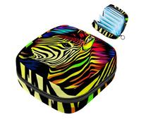 YTYVAGT Borsa mestruale,Sacchetto di immagazzinaggio del tovagliolo sanitario,Stampa colorata arcobaleno zebra,Porta tamponi per borsa