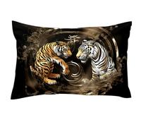 YTYVAGT Federa decorativa per cuscino, motivo drago, tigre, tai chi, pettegolezzi, 50,8 x 76,2 cm, 1 pezzo