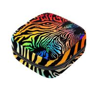 YTYVAGT Piccola borsa da viaggio per il trucco,Borse cosmetiche per le donne,Arcobaleno zebra colorato,Borsa periodo