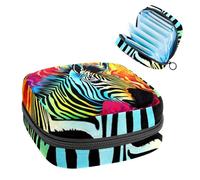 YTYVAGT Piccola borsa da viaggio per il trucco,Borse cosmetiche per le donne,Arcobaleno zebra colorato,Borsa periodo