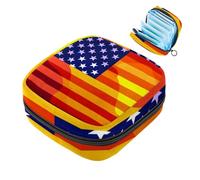YTYVAGT Piccola borsa per il trucco da viaggio,Borse cosmetiche per le donne,Bandiera Usa Love Is Love Stripes,Borsa periodo