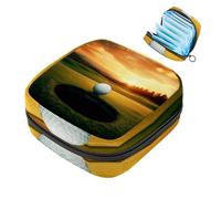 YTYVAGT Piccola borsa per il trucco da viaggio,Borse cosmetiche per le donne,Buco da baseball e tramonto,Borsa mestruale