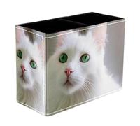 YTYVAGT Portapenne per scrivania,Portamatite,Simpatico gatto bianco,Forniture per ufficio