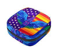 YTYVAGT Sacchetto di immagazzinaggio del tovagliolo sanitario,Borsa del periodo,Borsa del cuscinetto,Bandiera Usa Love Is Love Stripes,Periodo Pouch