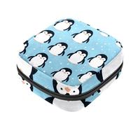 YTYVAGT Sacchetto di immagazzinaggio del tovagliolo sanitario,Borsa mestruale,Sacchetto del cuscinetto,Pinguino del fumetto,Sacchetto del periodo