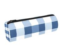 YTYVAGT Sacchetto di matita,Piccolo astuccio,Blu Bianco Plaid,Penna Pouch