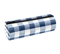 YTYVAGT Sacchetto di matita,Piccolo astuccio,Blu Bianco Plaid,Penna Pouch